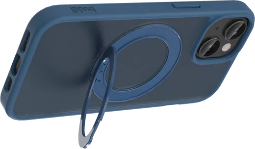 Buddi Frost iPhone 17e/16e/15/14/13 Hoesje MagSafe Ring Stand Matte Donker Blauw afbeelding 8