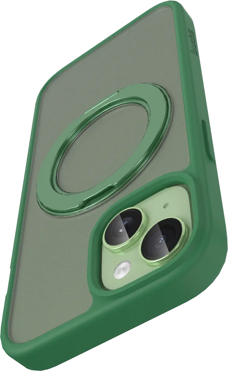 Buddi Frost iPhone 17e/16e/15/14/13 Hoesje MagSafe Ring Stand Matte Groen afbeelding 11