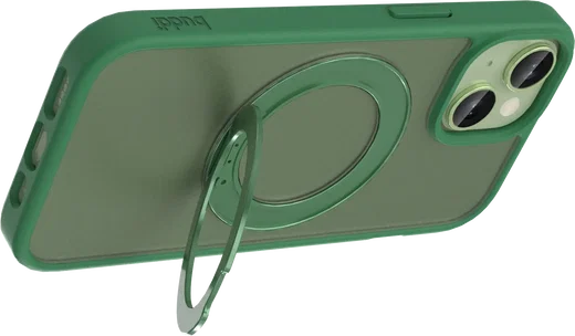 Buddi Frost iPhone 17e/16e/15/14/13 Hoesje MagSafe Ring Stand Matte Groen afbeelding 7