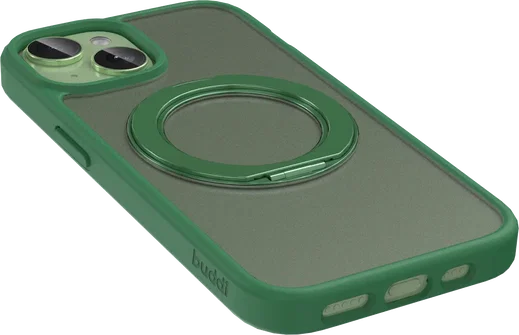 Buddi Frost iPhone 17e/16e/15/14/13 Hoesje MagSafe Ring Stand Matte Groen afbeelding 9