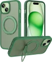 Buddi Frost iPhone 17e/16e/15/14/13 Hoesje MagSafe Ring Stand Matte Groen