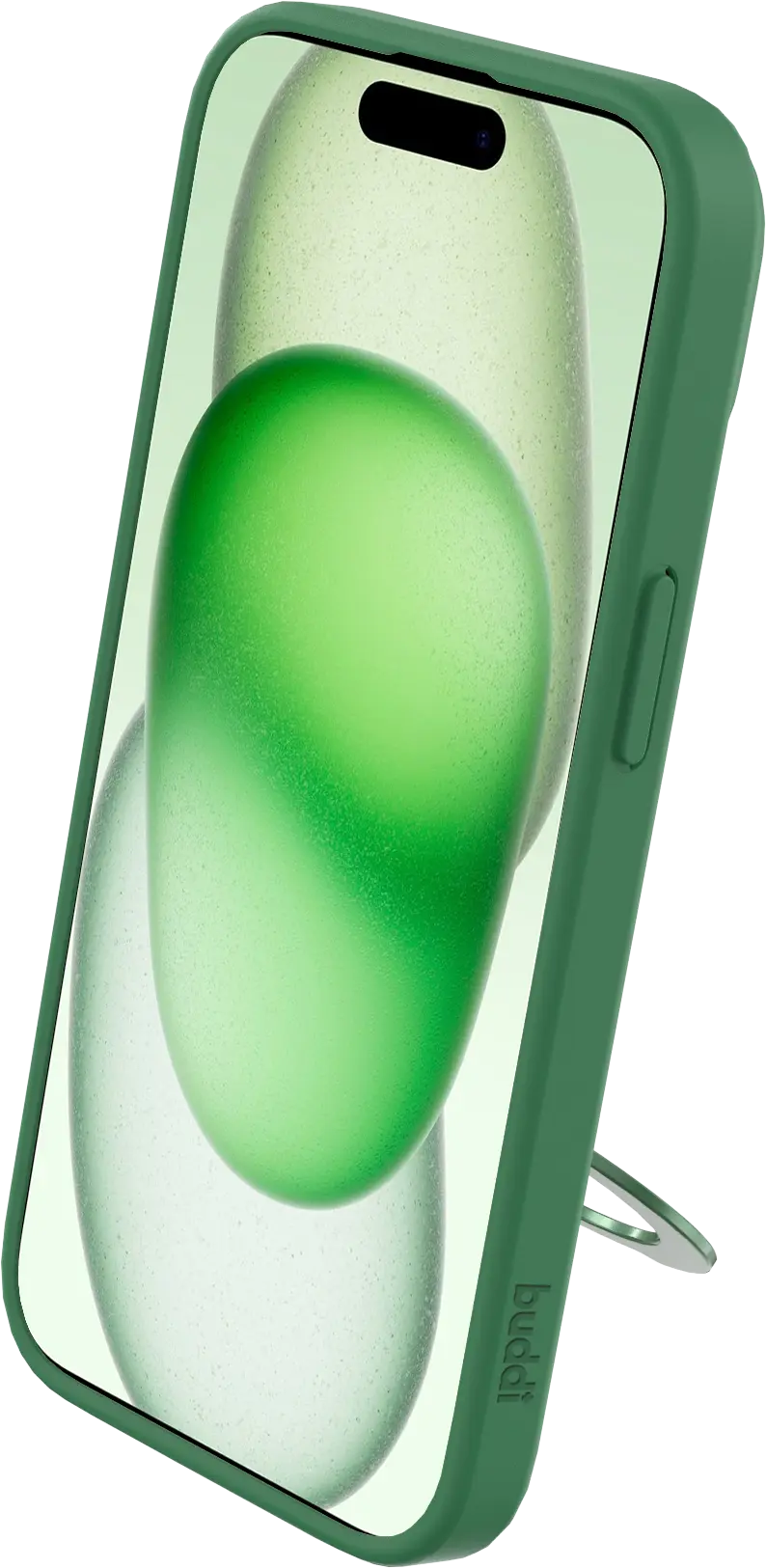 Buddi Frost iPhone 17e/16e/15/14/13 Hoesje MagSafe Ring Stand Matte Groen afbeelding 10