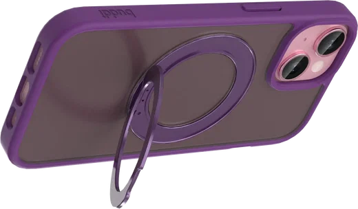 Buddi Frost iPhone 17e/16e/15/14/13 Hoesje MagSafe Ring Stand Matte Paars afbeelding 8