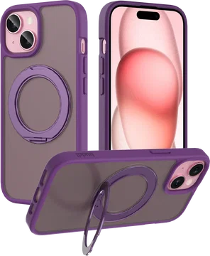 Buddi Frost iPhone 17e/16e/15/14/13 Hoesje MagSafe Ring Stand Matte Paars