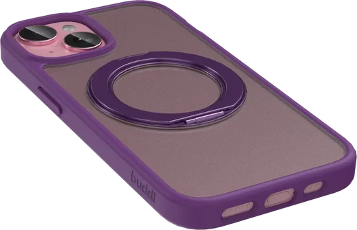 Buddi Frost iPhone 17e/16e/15/14/13 Hoesje MagSafe Ring Stand Matte Paars afbeelding 10