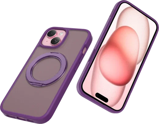 Buddi Frost iPhone 17e/16e/15/14/13 Hoesje MagSafe Ring Stand Matte Paars afbeelding 7