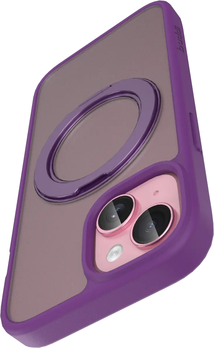 Buddi Frost iPhone 17e/16e/15/14/13 Hoesje MagSafe Ring Stand Matte Paars afbeelding 12