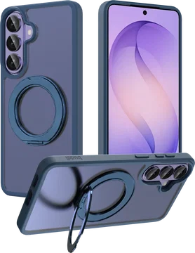 Buddi Frost Samsung Galaxy S26 Hoesje MagSafe Ring Stand Matte Donker Blauw