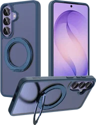 Buddi Frost Samsung Galaxy S26 Hoesje MagSafe Ring Stand Matte Donker Blauw afbeelding