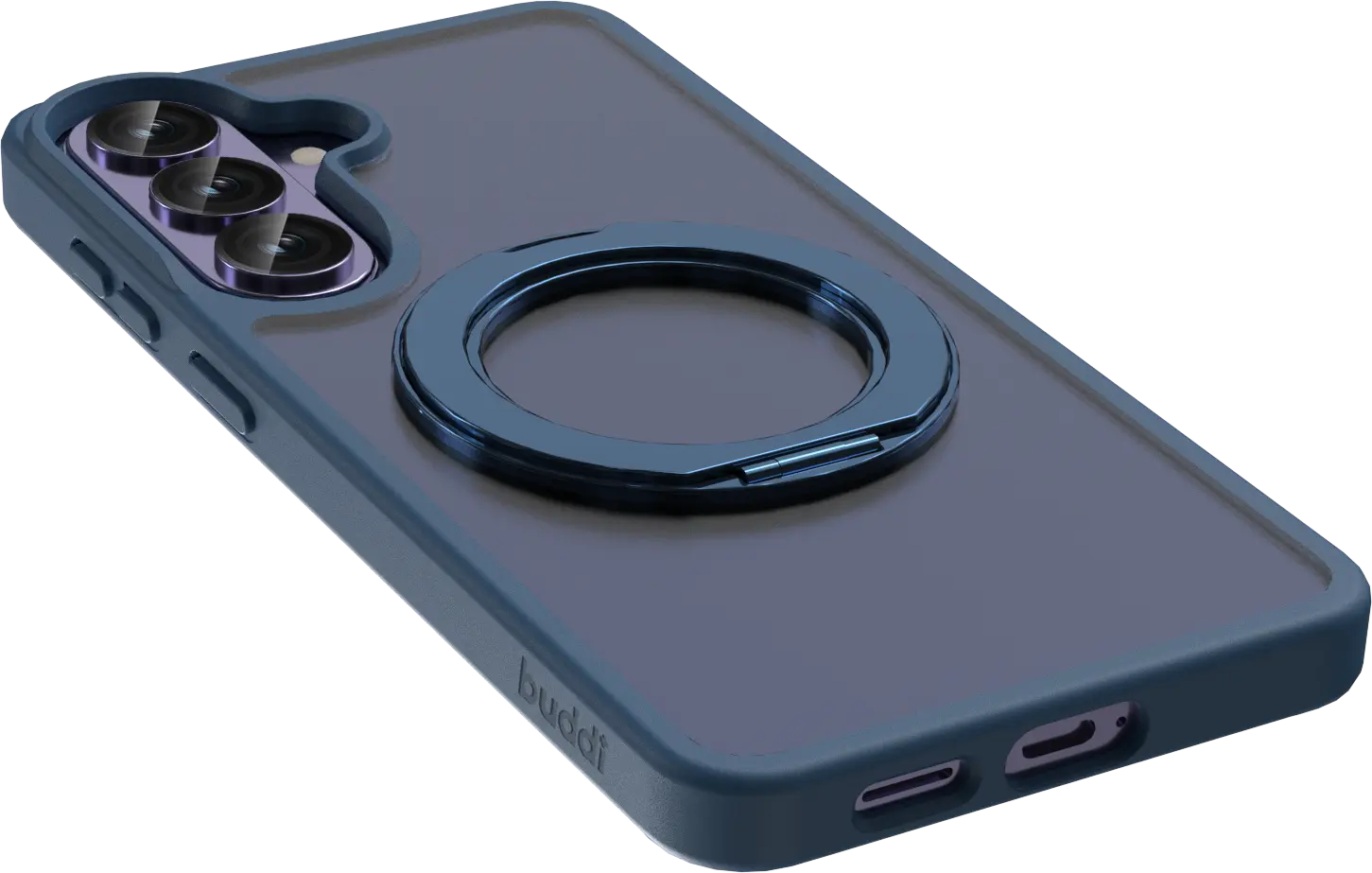 Buddi Frost Samsung Galaxy S26 Hoesje MagSafe Ring Stand Matte Donker Blauw afbeelding 12