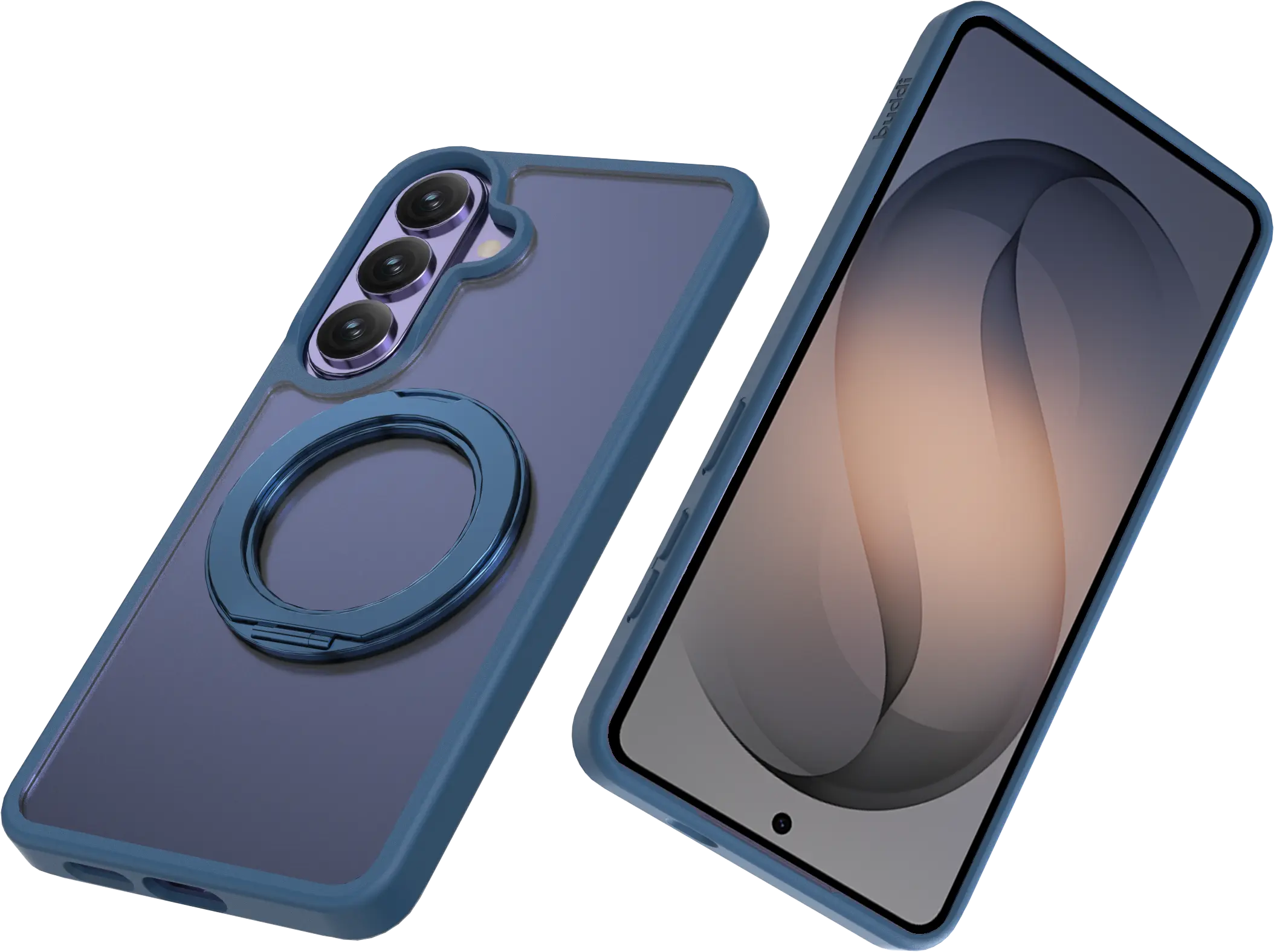 Buddi Frost Samsung Galaxy S26 Hoesje MagSafe Ring Stand Matte Donker Blauw afbeelding 13