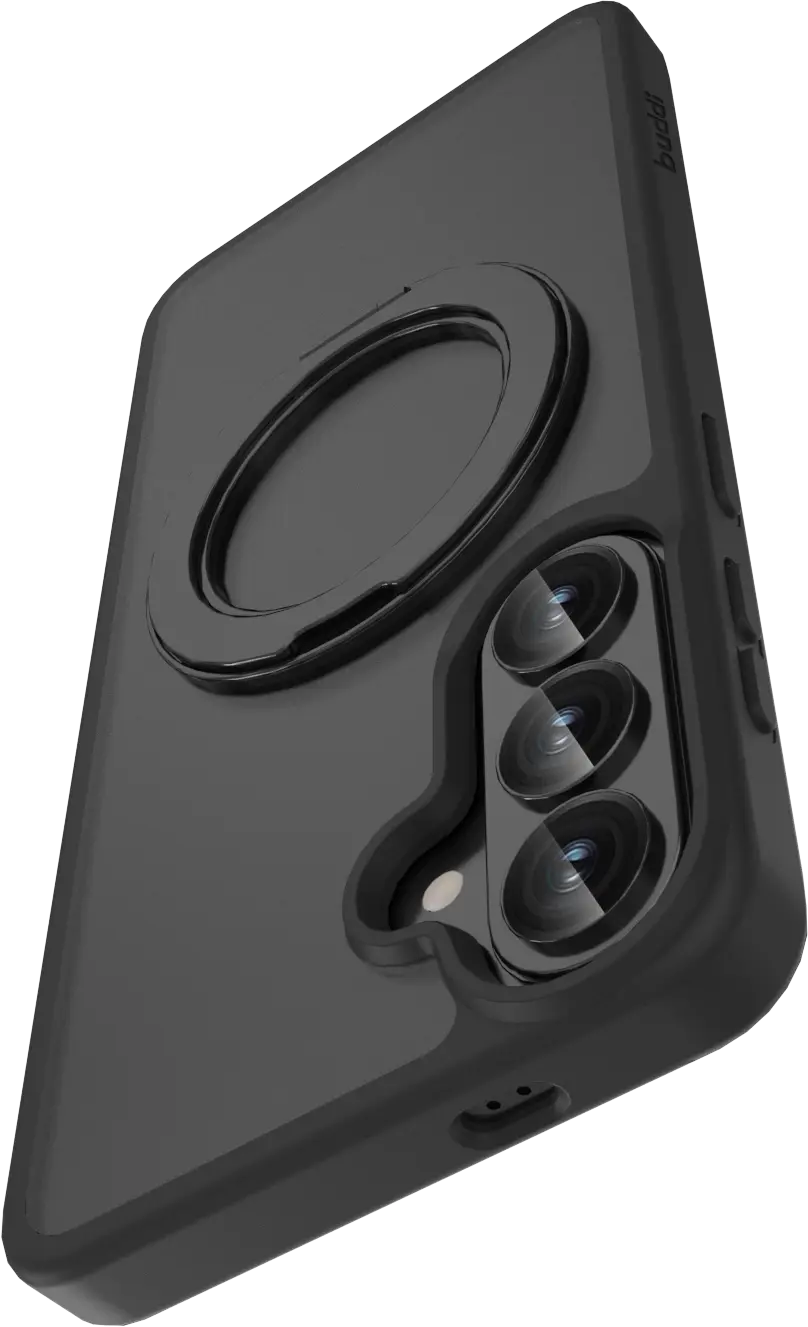Buddi Frost Samsung Galaxy S26 Plus Hoesje MagSafe Ring Stand Matte Zwart afbeelding 11