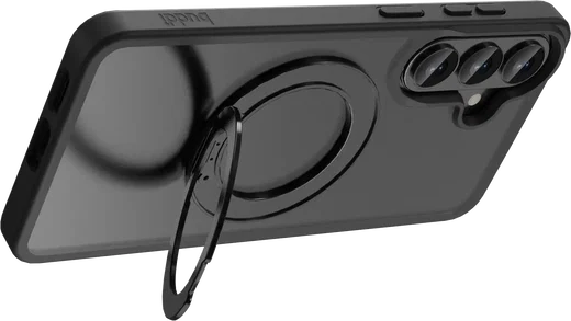 Buddi Frost Samsung Galaxy S26 Plus Hoesje MagSafe Ring Stand Matte Zwart afbeelding 7