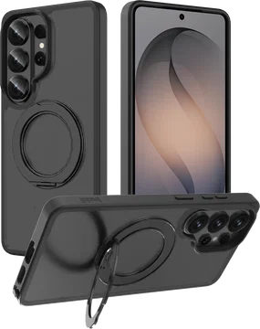 Buddi Frost Samsung S26 Ultra Hoesje MagSafe Ring Stand Matte Zwart
