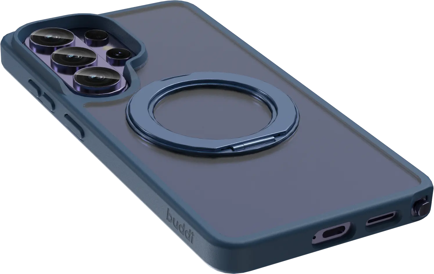 Buddi Frost Samsung S26 Ultra Hoesje MagSafe Ring Stand Matte Donker Blauw afbeelding 12