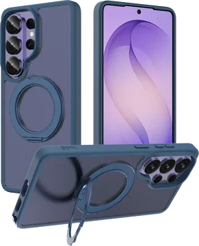 Buddi Frost Samsung S26 Ultra Hoesje MagSafe Ring Stand Matte Donker Blauw
