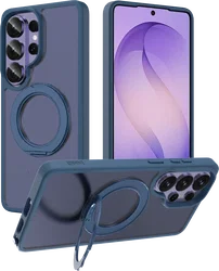Buddi Frost Samsung S26 Ultra Hoesje MagSafe Ring Stand Matte Donker Blauw afbeelding