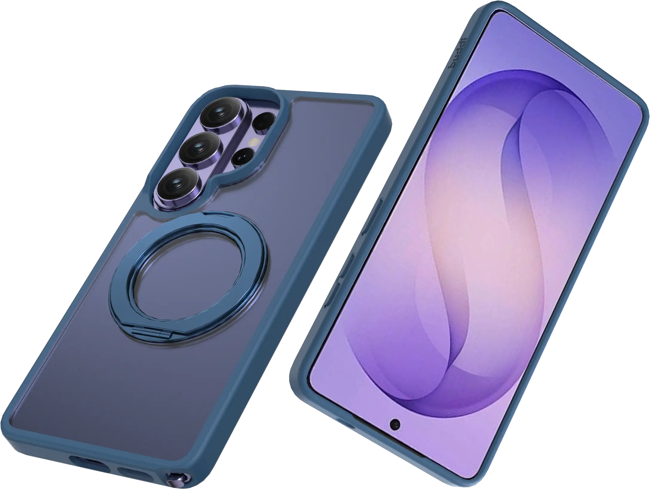 Buddi Frost Samsung S26 Ultra Hoesje MagSafe Ring Stand Matte Donker Blauw afbeelding 13