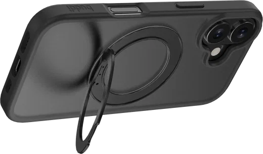 Buddi Frost Apple iPhone 17 Hoesje MagSafe Ring Stand Matte Zwart afbeelding 7