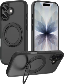 Buddi Frost Apple iPhone 17 Hoesje MagSafe Ring Stand Matte Zwart