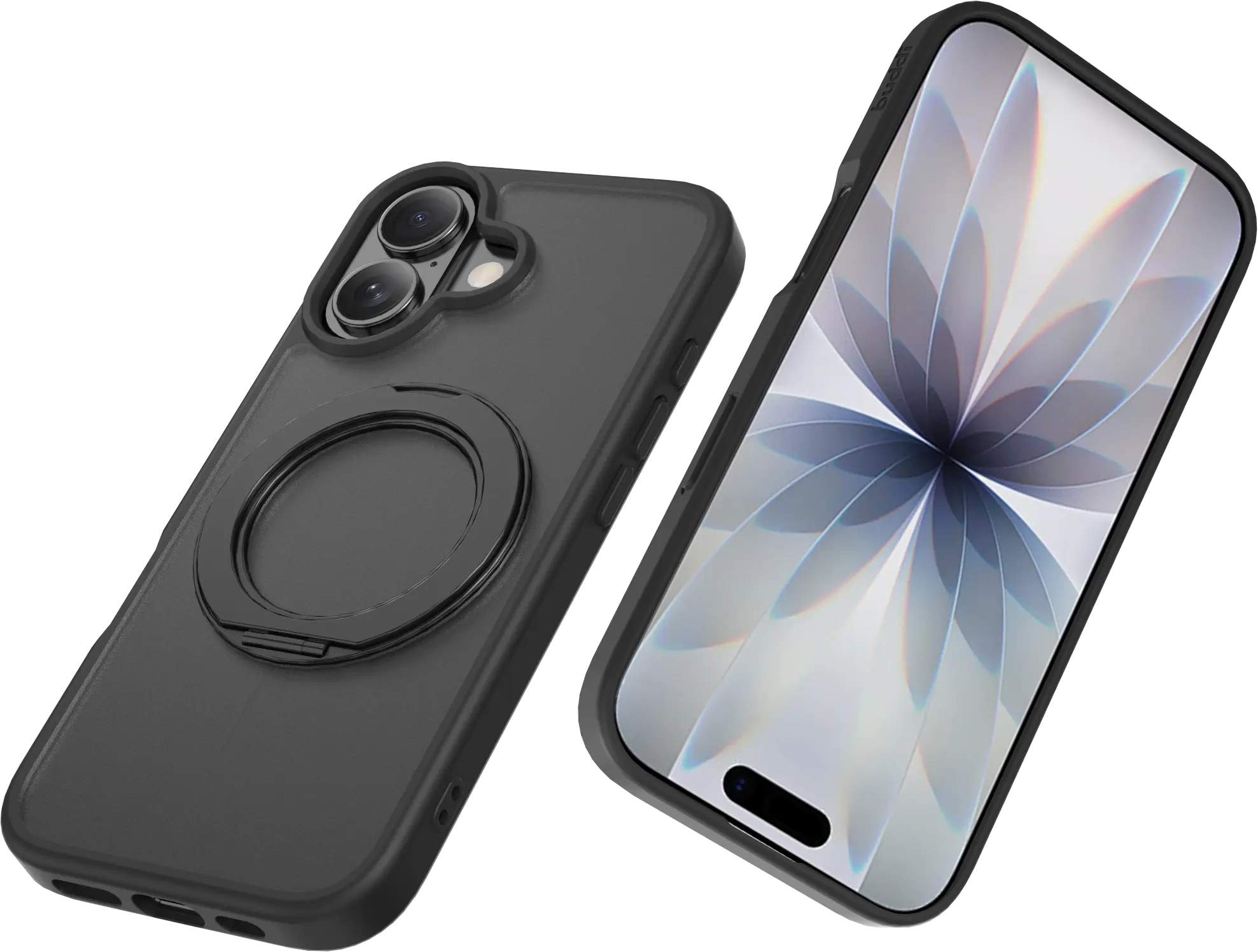 Buddi Frost Apple iPhone 17 Hoesje MagSafe Ring Stand Matte Zwart afbeelding 12