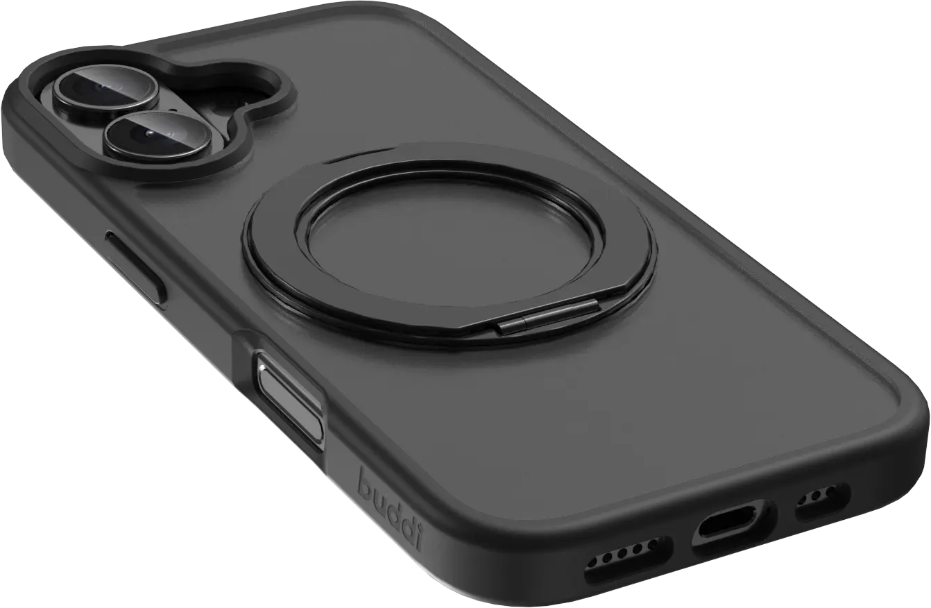 Buddi Frost Apple iPhone 17 Hoesje MagSafe Ring Stand Matte Zwart afbeelding 10