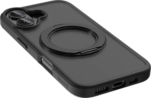 Buddi Frost Apple iPhone 17 Hoesje MagSafe Ring Stand Matte Zwart afbeelding 10