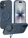 Buddi Frost Apple iPhone 17 Hoesje MagSafe Ring Stand Matte Donker Blauw