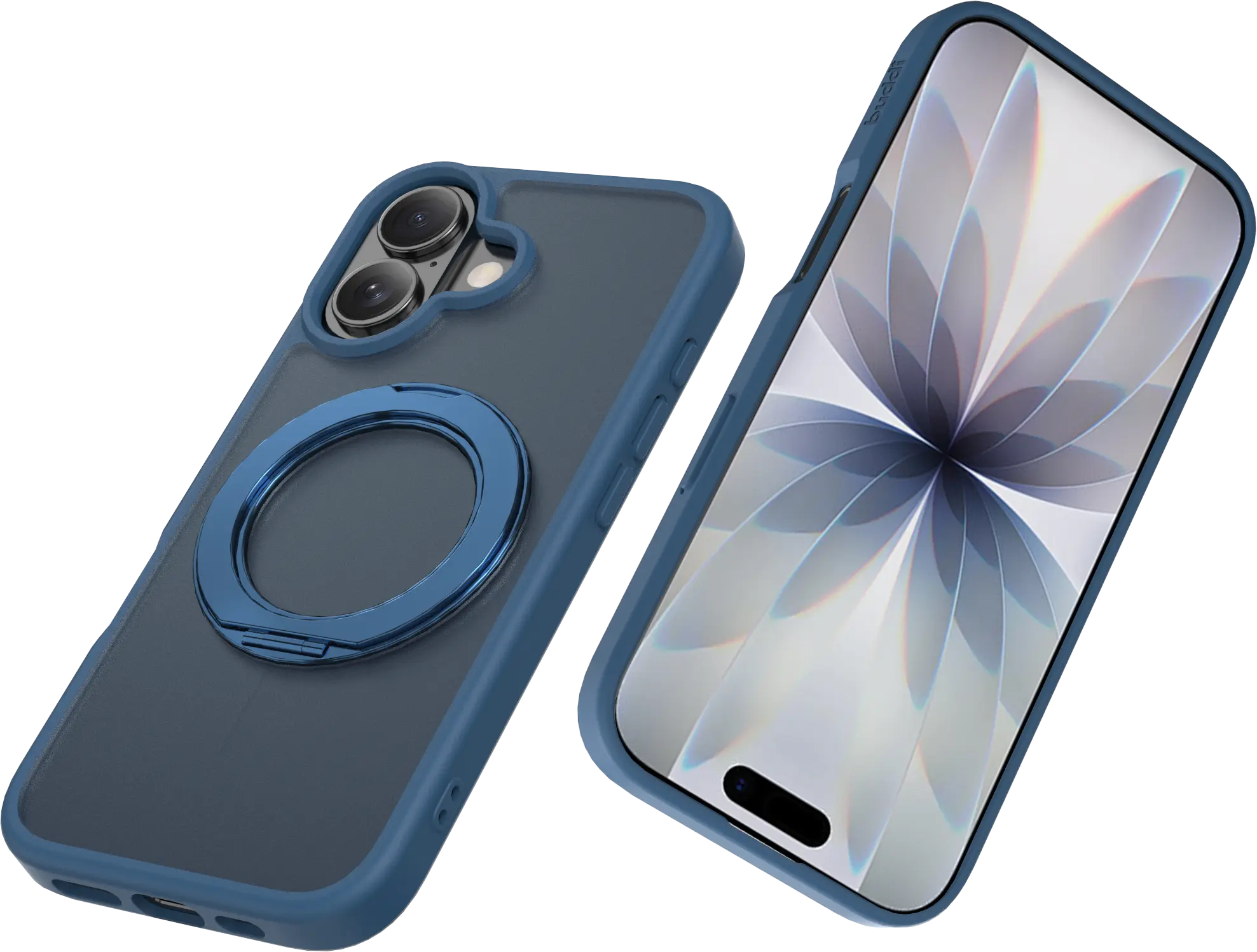 Buddi Frost Apple iPhone 17 Hoesje MagSafe Ring Stand Matte Donker Blauw afbeelding 12