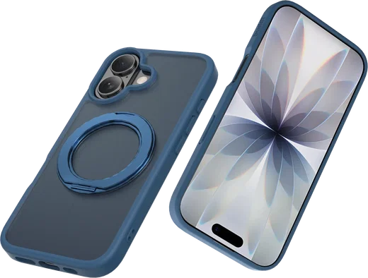 Buddi Frost Apple iPhone 17 Hoesje MagSafe Ring Stand Matte Donker Blauw afbeelding 12