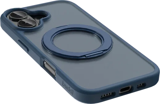 Buddi Frost Apple iPhone 17 Hoesje MagSafe Ring Stand Matte Donker Blauw afbeelding 10
