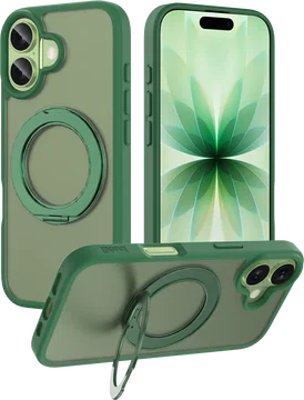 Buddi Frost Apple iPhone 17 Hoesje MagSafe Ring Stand Matte Groen