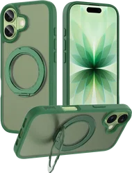 Buddi Frost Apple iPhone 17 Hoesje MagSafe Ring Stand Matte Groen afbeelding