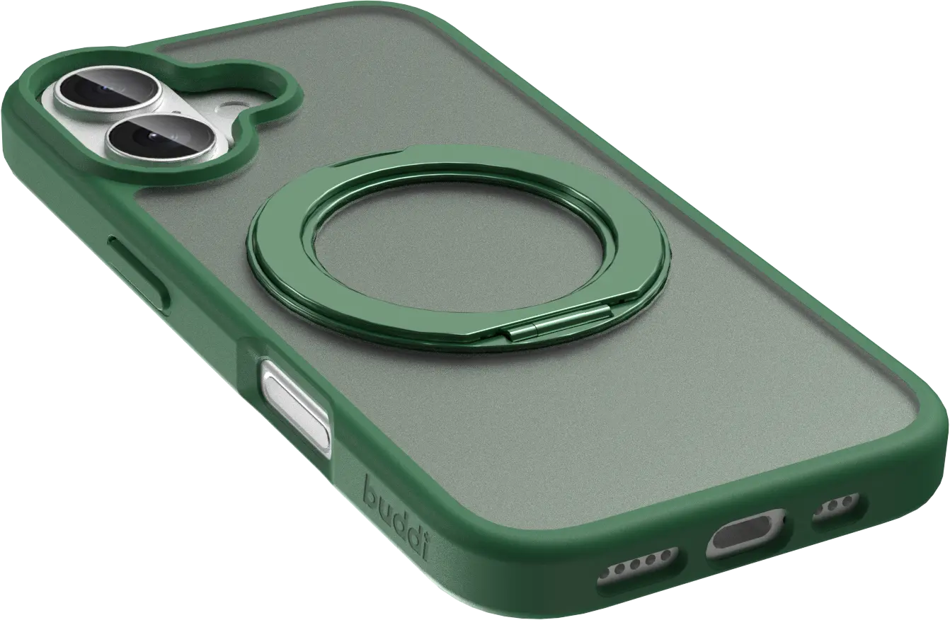 Buddi Frost Apple iPhone 17 Hoesje MagSafe Ring Stand Matte Groen afbeelding 10