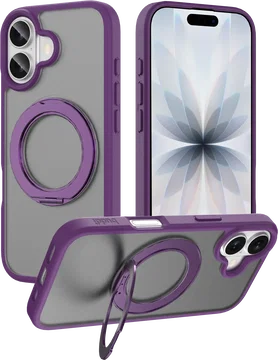 Buddi Frost Apple iPhone 17 Hoesje MagSafe Ring Stand Matte Paars