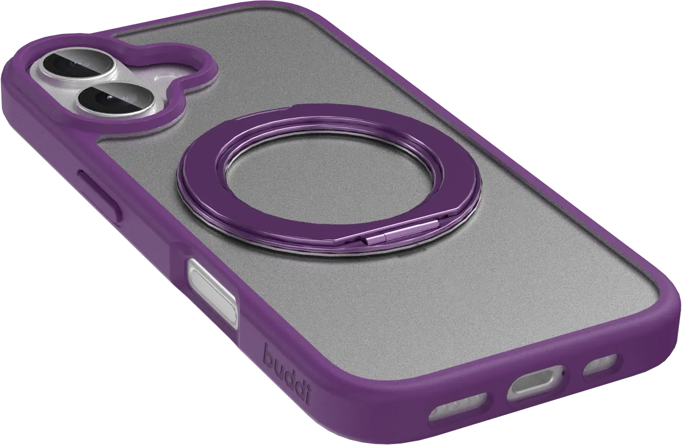 Buddi Frost Apple iPhone 17 Hoesje MagSafe Ring Stand Matte Paars afbeelding 10