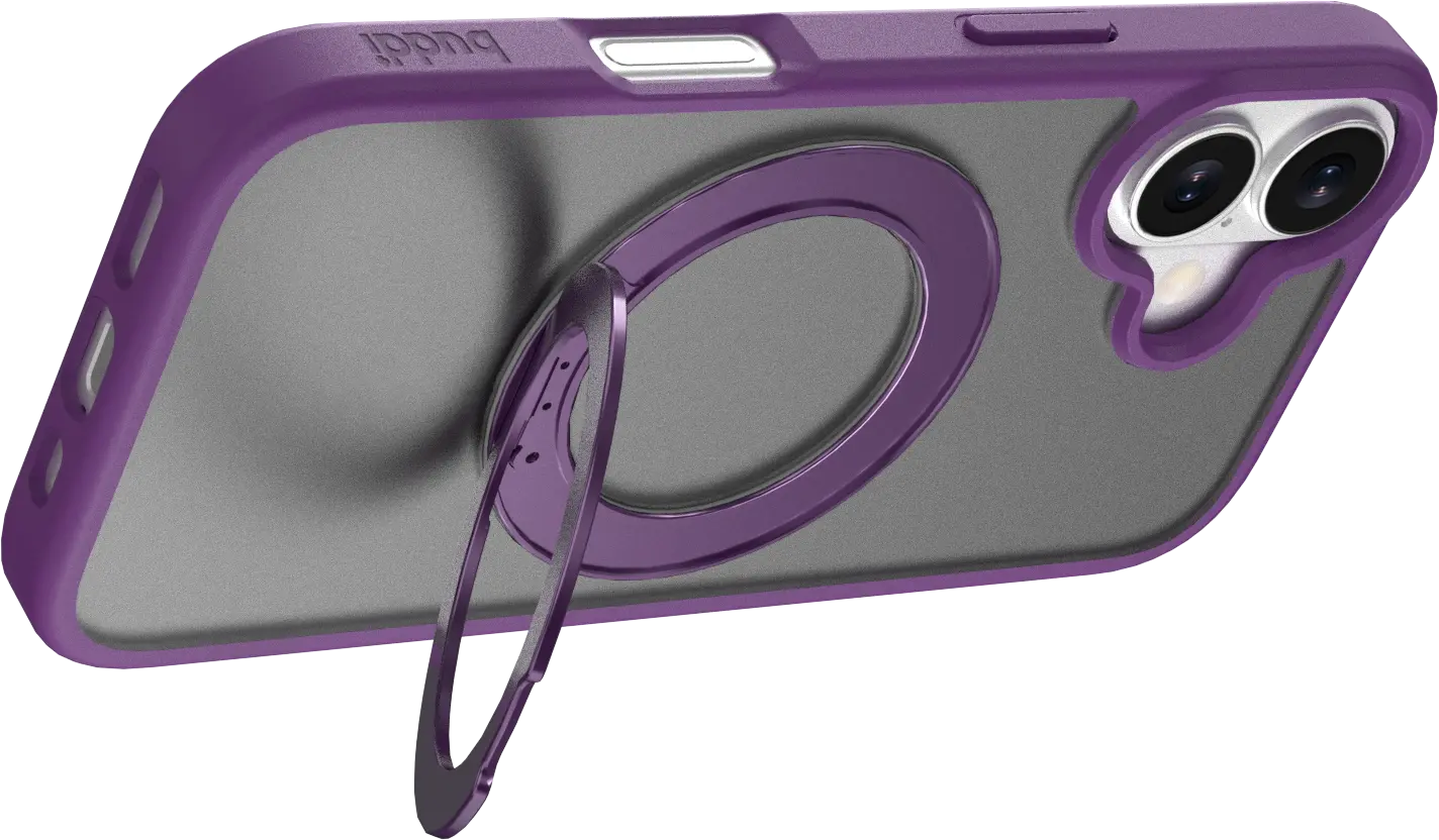 Buddi Frost Apple iPhone 17 Hoesje MagSafe Ring Stand Matte Paars afbeelding 7