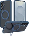 Buddi Frost Samsung S25 / S24 Hoesje MagSafe Ring Stand Matte Donker Blauw
