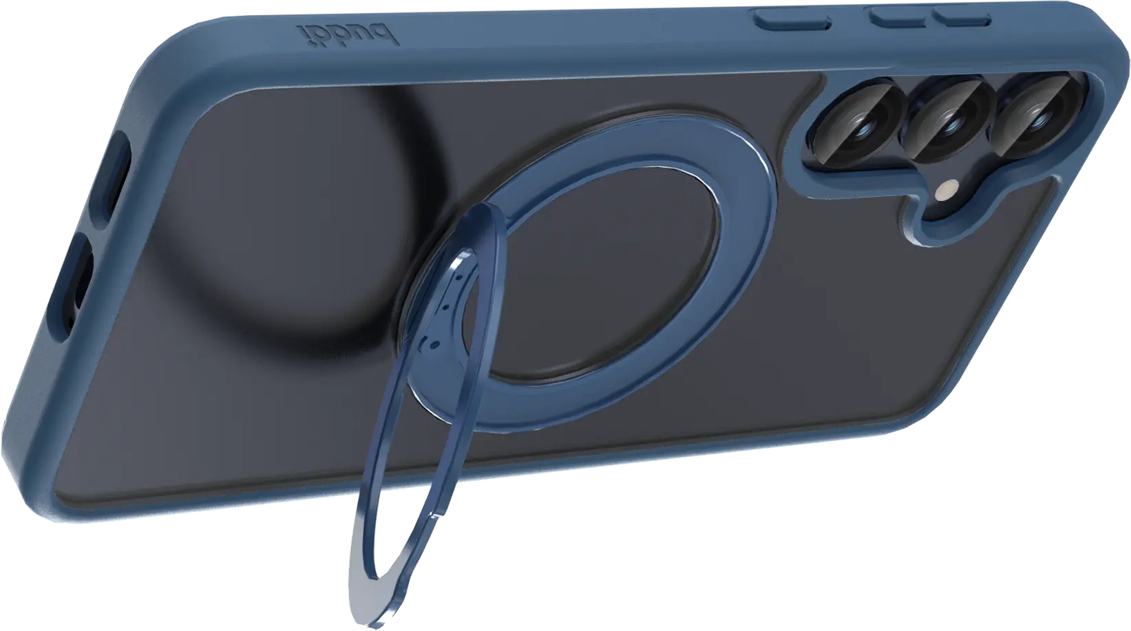 Buddi Frost Samsung S25 / S24 Hoesje MagSafe Ring Stand Matte Donker Blauw afbeelding 6