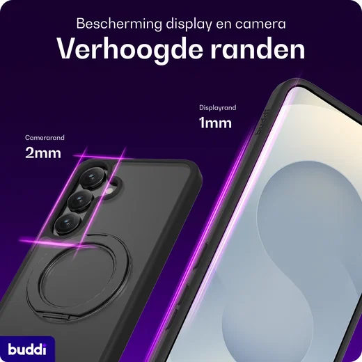 Buddi Frost Samsung S25 Plus / S24 Plus Hoesje MagSafe Stand Matte Zwart afbeelding 4