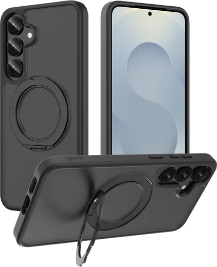 Buddi Frost Samsung S25 Plus / S24 Plus Hoesje MagSafe Stand Matte Zwart afbeelding 1