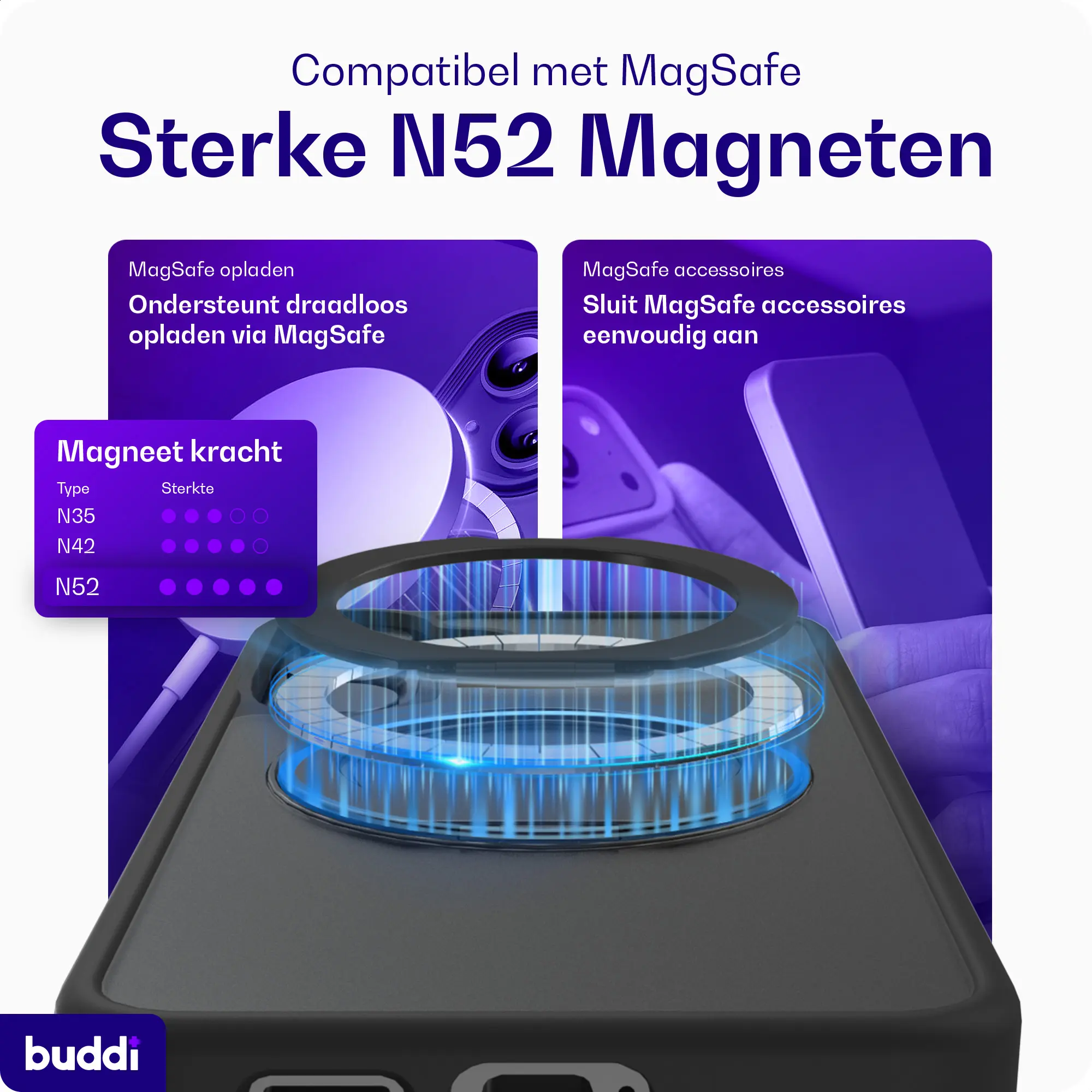 Buddi Frost Samsung S25 Plus / S24 Plus Hoesje MagSafe Stand Matte Zwart afbeelding 5