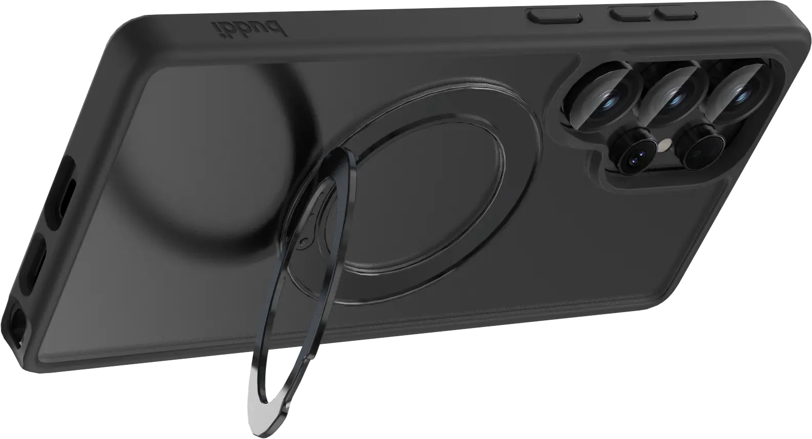 Buddi Frost Samsung S25 Ultra Hoesje MagSafe Ring Stand Matte Zwart afbeelding 6
