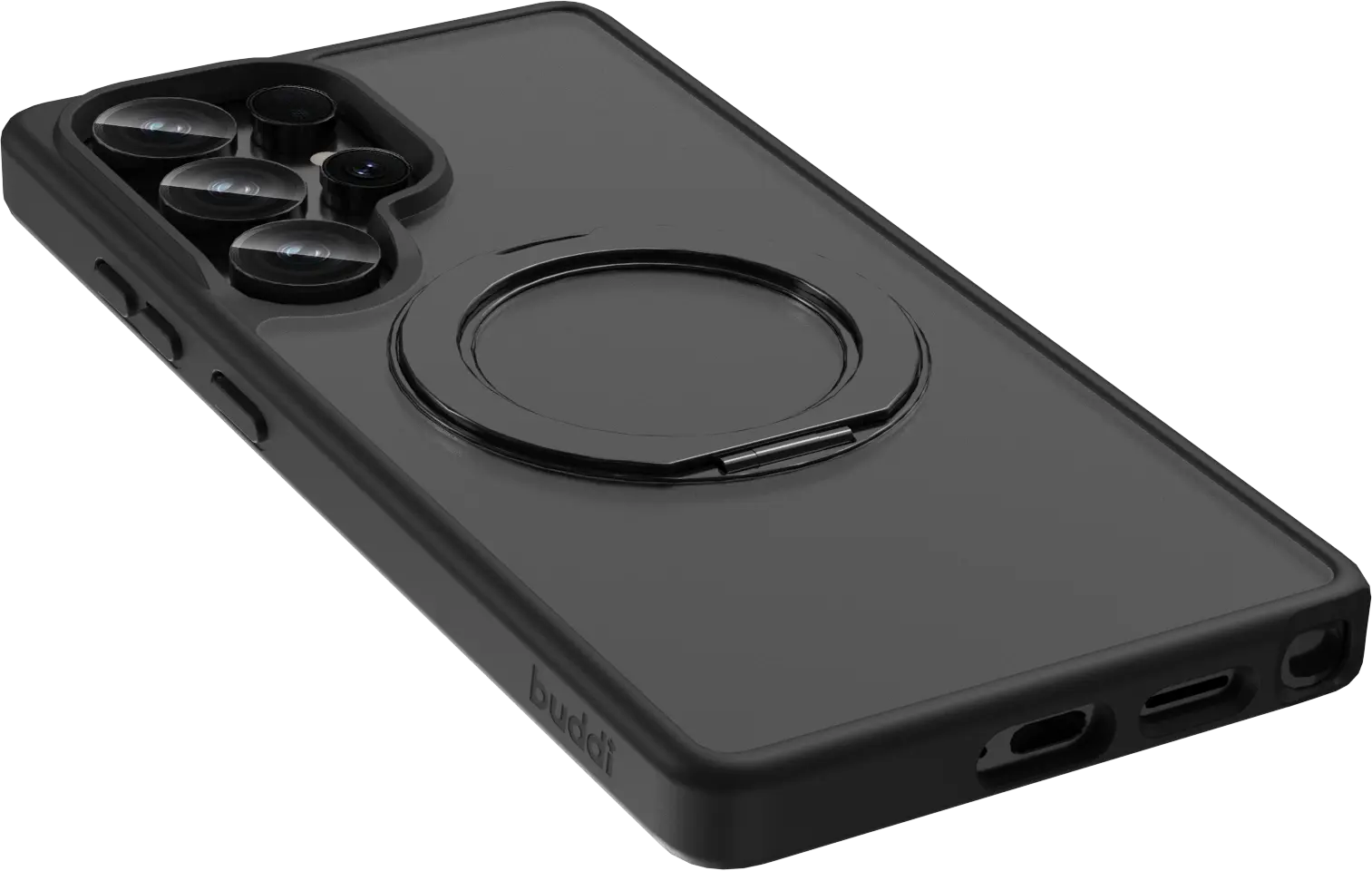Buddi Frost Samsung S25 Ultra Hoesje MagSafe Ring Stand Matte Zwart afbeelding 11