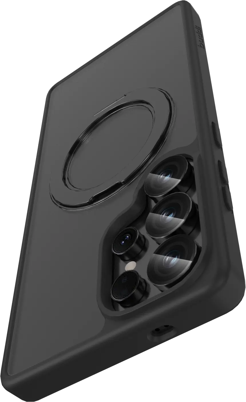 Buddi Frost Samsung S25 Ultra Hoesje MagSafe Ring Stand Matte Zwart afbeelding 10