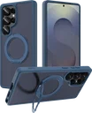 Buddi Frost Samsung S25 Ultra Hoesje MagSafe Ring Stand Matte Donker Blauw