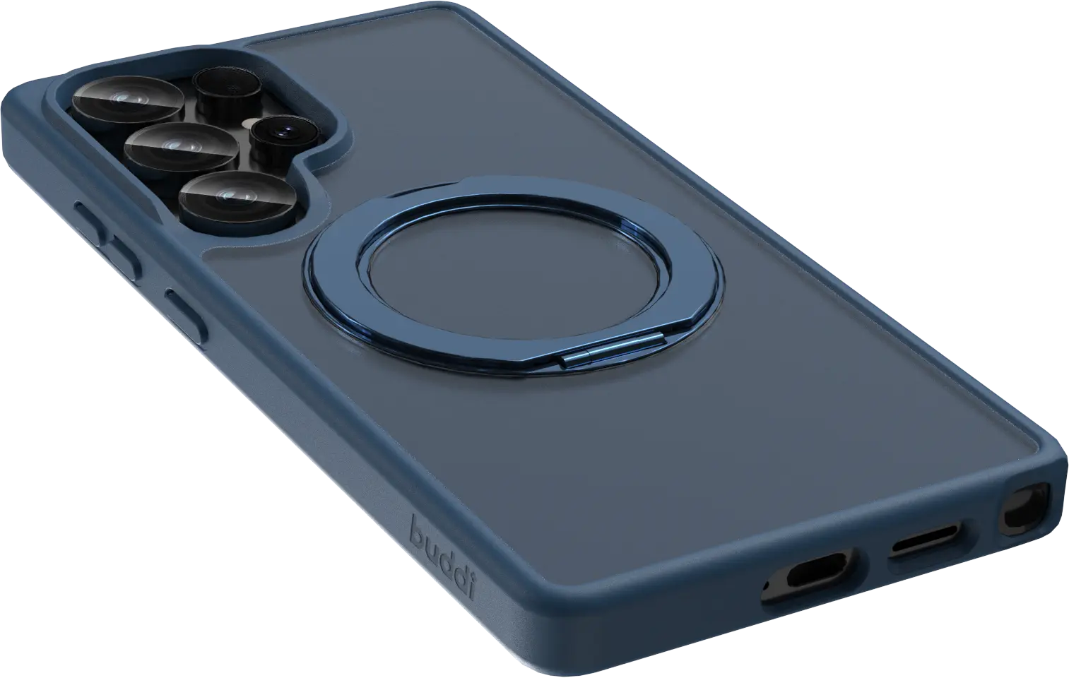 Buddi Frost Samsung S25 Ultra Hoesje MagSafe Ring Stand Matte Donker Blauw afbeelding 10