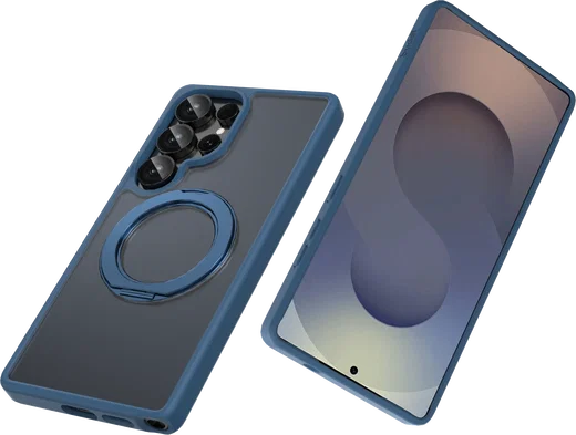 Buddi Frost Samsung S25 Ultra Hoesje MagSafe Ring Stand Matte Donker Blauw afbeelding 11