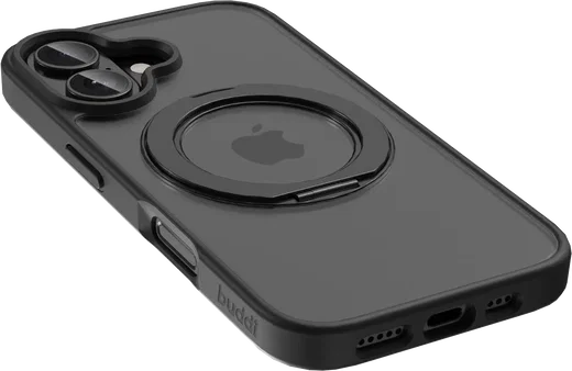 Buddi Frost Apple iPhone 16 Hoesje MagSafe Ring Stand Matte Zwart afbeelding 9