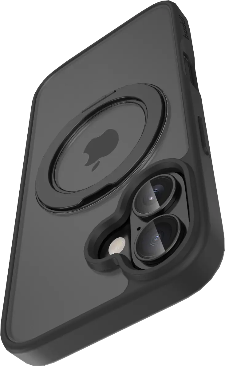 Buddi Frost Apple iPhone 16 Hoesje MagSafe Ring Stand Matte Zwart afbeelding 11